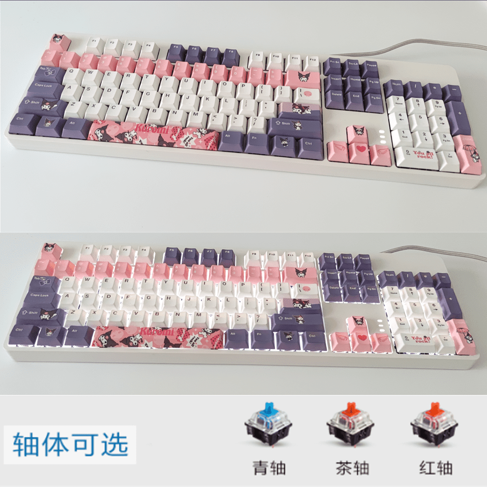 Sanrio Kawaii Kuromi My Melody Cinnamoroll Mechanical Keyboard 87/104