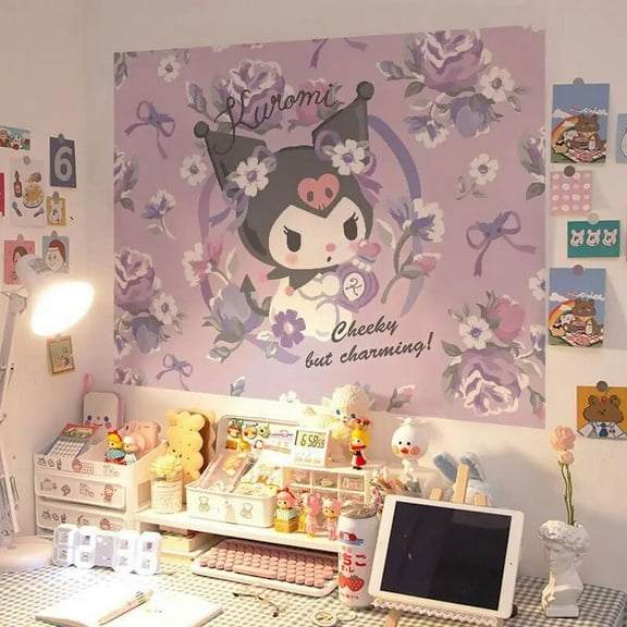 Sanrio Kawaii Kuromi Poster Cinnamoroll My Melody Anime Cute Dormitory HD Waterproof Moisture-proof Bedroom Decorative Wallpaper
