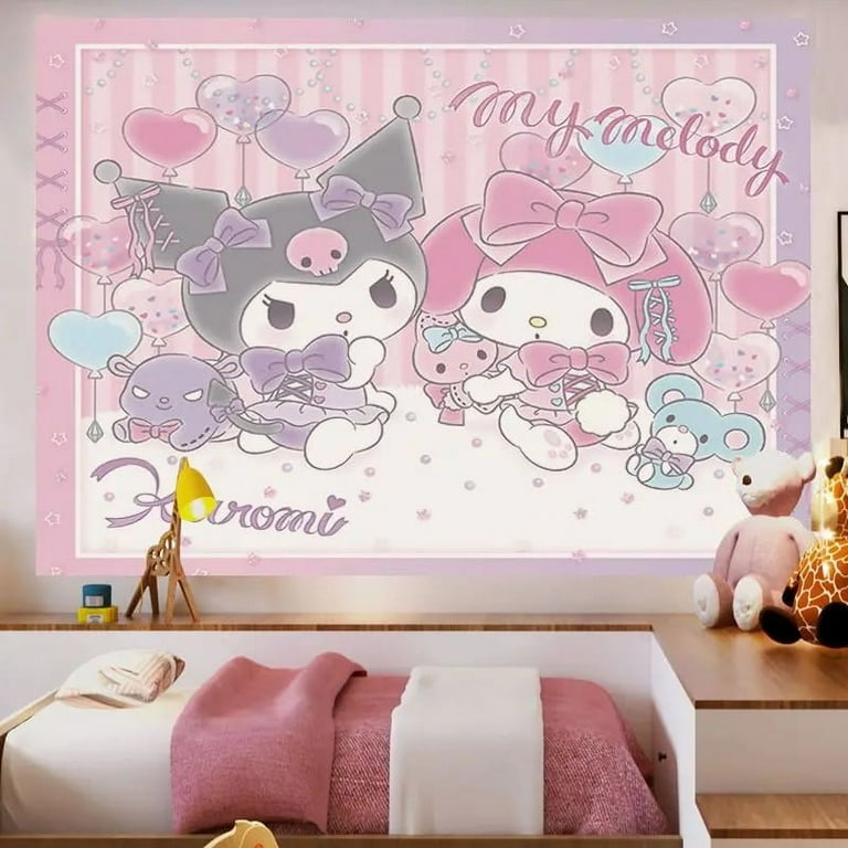 Sanrio Kawaii Kuromi Poster Cinnamoroll My Melody Anime Cute Dormitory HD  Waterproof Moisture-proof Bedroom Decorative Wallpaper