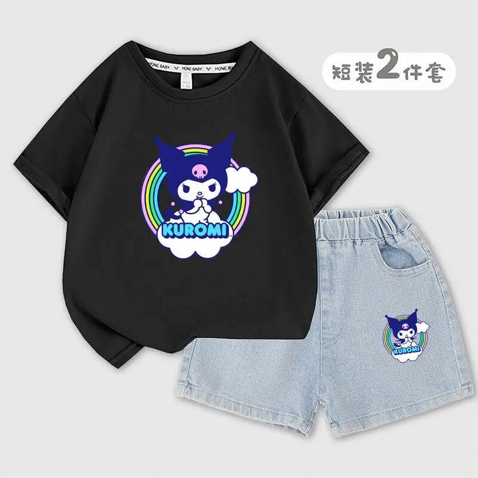 Sanrio Kawaii Kuromi Sports Leisure Set Anime Cute Cartoon New Summer ...