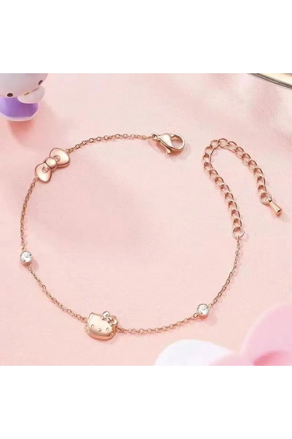 Sanrio Kawaii My Melody Bracelet hello kitty cinnamoroll Girl Cartoon Sweet Simple 925 Silver ins Fashion bestie couple Bracelet