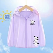 Sanrio Kawaii Pochacco Children's Sunscreen Clothing Boys Girls Summer New Anti-Uv Ice Silk Thin Breathable Sunscreen Shirt Gift