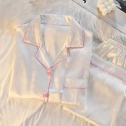Sanrio Kawaii Pochacco Pajamas Hello Kitty Kuromi Student Cartoon Spring and Autumn Ice Silk Long Sleeved Home Clothes Girl Gift