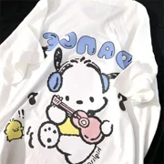 Sanrio Kawaii Pochacco T Shirt Cartoon Cute Print Short-sleeved Top Student Ins Loose All-match Anime Sweatshirt Gift for Girl
