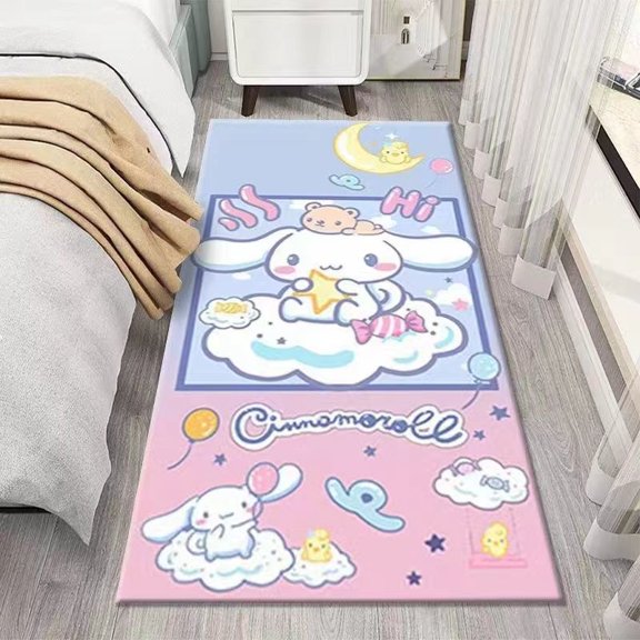 Sanrio Kulomi Bedroom Bedside Blanket Thickened Foot Pads Living Room Coffee Table Blanket Carpet Remodeling Decorative Rugs