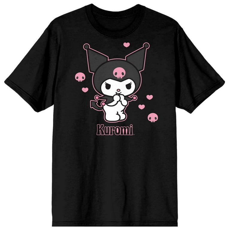 Sanrio Juniors Kuromi Anime Hearts & Skulls Short Sleeve Graphic