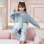 Sanrio Kuromi Autumn Sweet Girl Pajama Set Anime Y2K Fashion Long Sleeve Trousers Student Home Clothes Women Pijama 2023 New