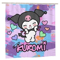 Sanrio Kuromi Bathroom Shower Curtain,Bath Curtains Durable Waterproof Bath Curtain With 12 Hooks,72x72in, Adluts Girls Boys Bathroom Decor House Gifts