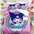 thumbnail image 1 of Sanrio Kuromi Bedding Set Cute Bed Quilt Cover Pillow Case Household Single Double Three Piece Set Children Cartoon Anima Gift, 1 of 10