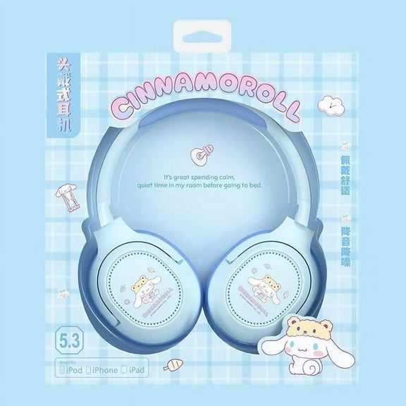 Sanrio Kuromi Bluetooth Headphones Hello Kitty Earphones Computer Cell Phone Music Stereo Wireless Bluetooth Headsets