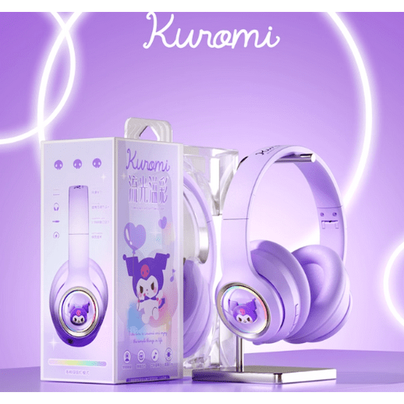Sanrio Kuromi Bluetooth Headphones Hello Kitty Earphones Computer Cell Phone Music Wireless Bluetooth Headsets