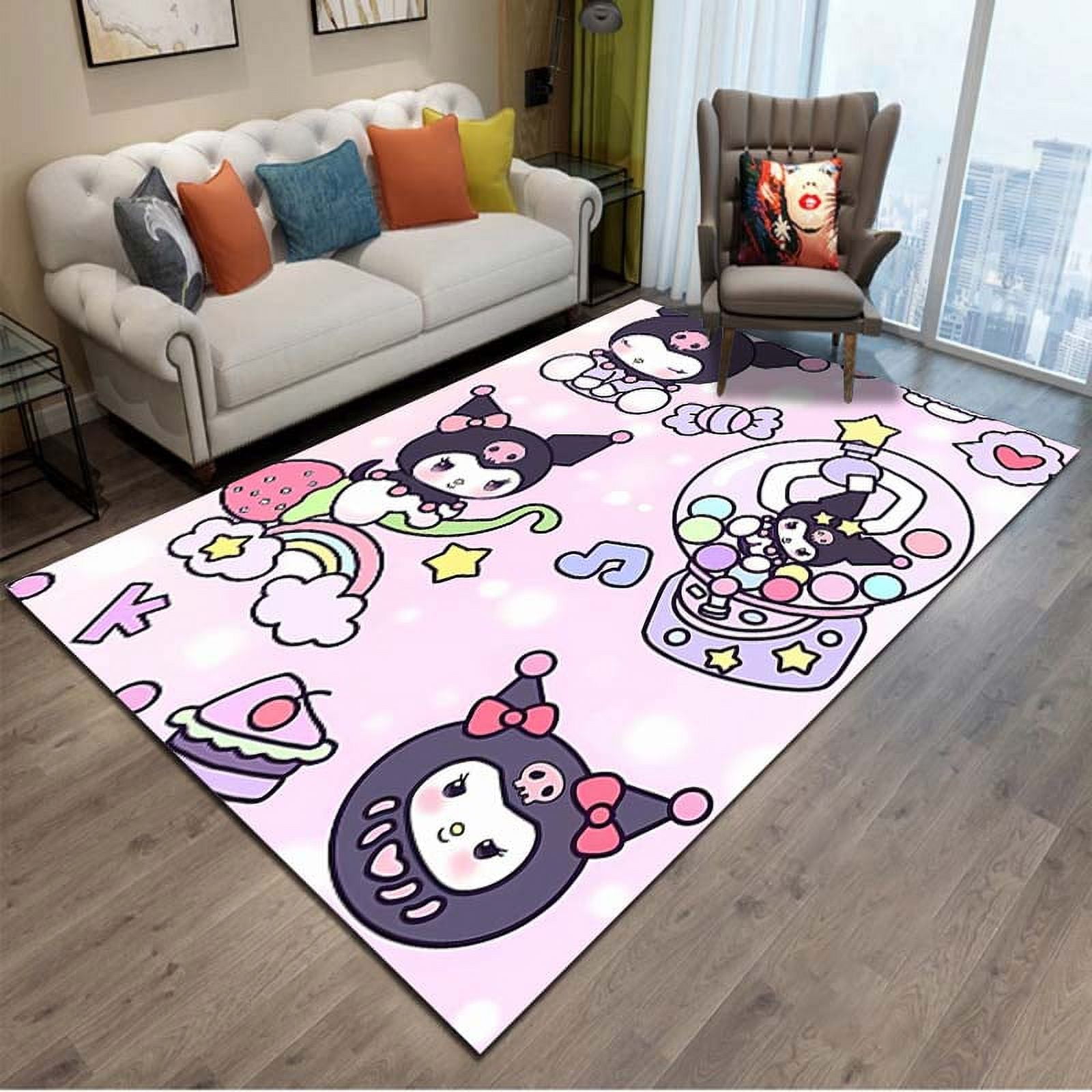 Sanrio Kuromi Cartoon Area Rug Carpet for Living Room Bedroom Mat Sofa ...