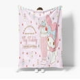 thumbnail image 1 of Sanrio Kuromi Cinnamoroll Flannel Blanket Soft Quilt Thicken Plush Nap Blanket Cartoon My Melody Sofa Blanket Child Aldult Gift, 1 of 11