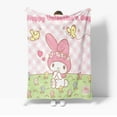 thumbnail image 1 of Sanrio Kuromi Cinnamoroll Flannel Blanket Soft Quilt Thicken Plush Nap Blanket Cartoon My Melody Sofa Blanket Child Aldult Gift, 1 of 10