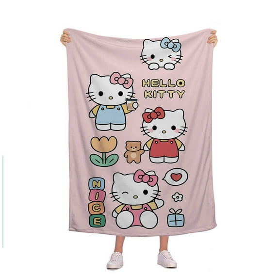 Sanrio Kuromi Cinnamoroll Flannel Blanket Soft Quilt Thicken Plush Nap Blanket Cartoon My Melody Sofa Blanket Child Aldult Gift