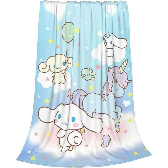 Sanrio Kuromi Cinnamoroll Flannel Blanket Soft Quilt Thicken Plush Nap Blanket Cartoon My Melody Sofa Blanket Child Aldult Gift