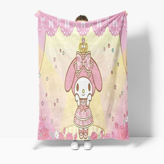 Sanrio Kuromi Cinnamoroll Flannel Blanket Soft Quilt Thicken Plush Nap Blanket Cartoon My Melody Sofa Blanket Child Aldult Gift