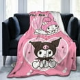 thumbnail image 1 of Sanrio Kuromi Cinnamoroll Flannel Blanket Soft Quilt Thicken Plush Nap Blanket Cartoon My Melody Sofa Blanket Child Aldult Gift, 1 of 10
