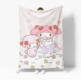 thumbnail image 1 of Sanrio Kuromi Cinnamoroll Flannel Blanket Soft Quilt Thicken Plush Nap Blanket Cartoon My Melody Sofa Blanket Child Aldult Gift, 1 of 10