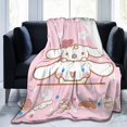 thumbnail image 1 of Sanrio Kuromi Cinnamoroll Flannel Blanket Soft Quilt Thicken Plush Nap Blanket Cartoon My Melody Sofa Blanket Child Aldult Gift, 1 of 10