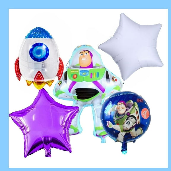 Buzz Lightyear & Spaceship Balloon Set - 5 Piece To Infinity... and Beyond! Decor
