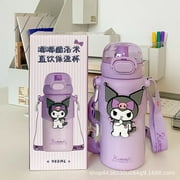 Sanrio Kuromi Cinnamoroll Thermos Cup Sippy Cup New Kawaii Simple High Value 316 Stainless Steel Large Capacity with Straw Gifts