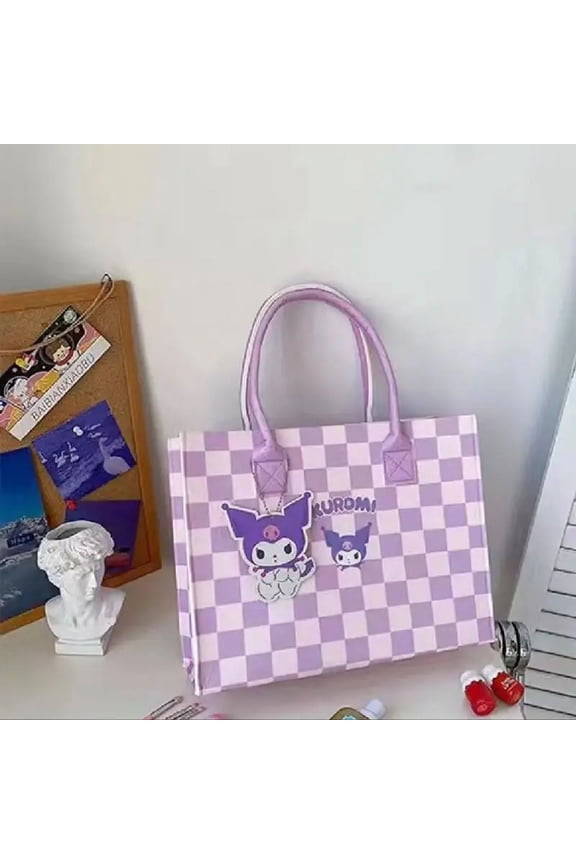 Sanrio Kuromi Felt Handbag Cute Cartoon Cinnamoroll Shopping Leisure Large Capacity Storage Bag Fashion Girl&Child Holiday Gifts