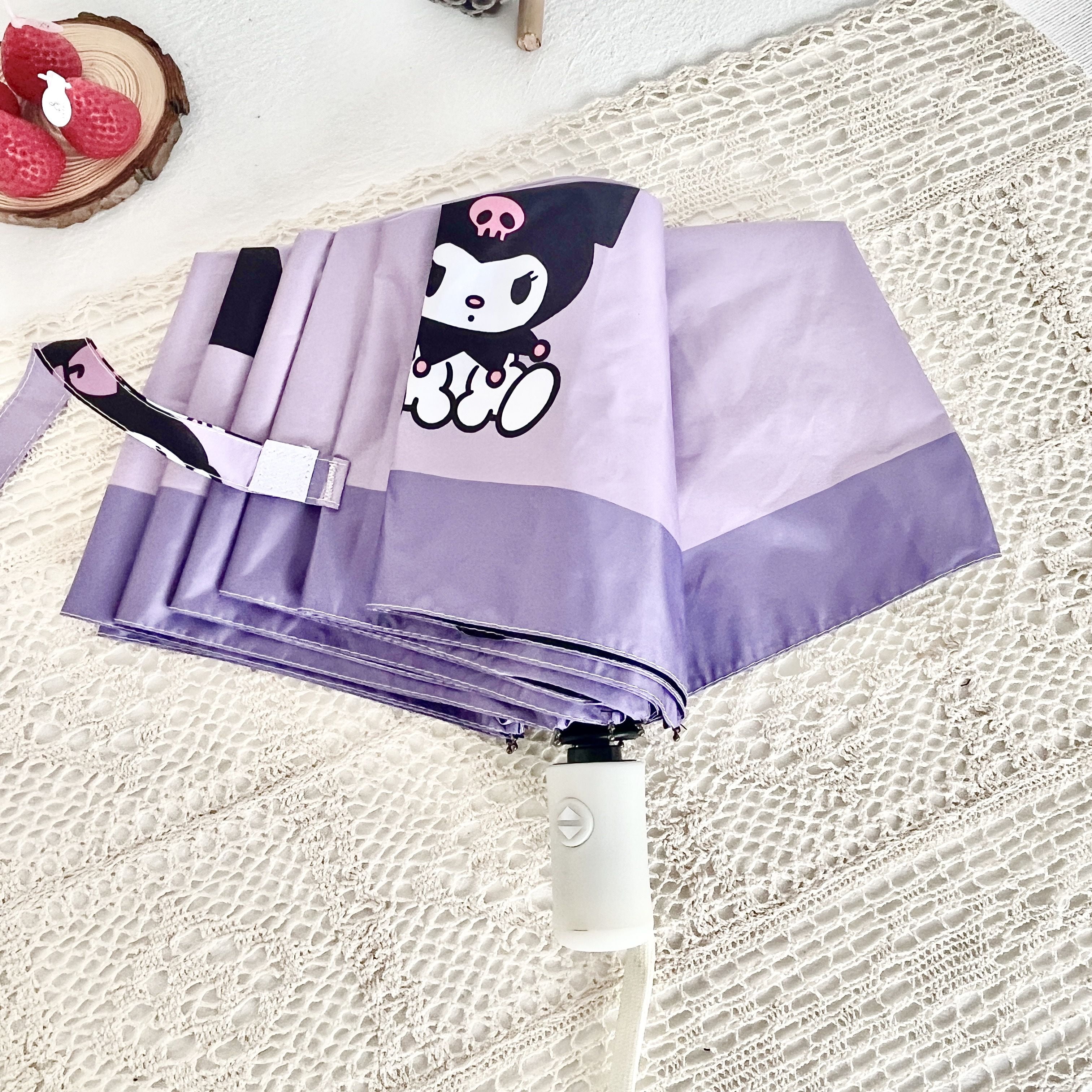 Sanrio Kuromi Fully Automatic Umbrella for Women Sunny or Rainy Vinyl