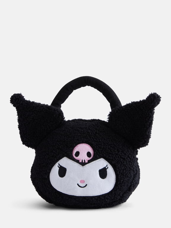 Sanrio Kuromi Girls Plush Handbag, Black