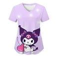 thumbnail image 1 of Sanrio Kuromi Hello Kitty Pocket Top 3D Print Y2k Cartoon V Neck Women T-shirts T-shirt New Woman Clothing Nurse Uniform Summer, 1 of 20