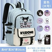DONGMINGHUI Sanrio Kuromi Kawaii Schoolbag Girls‘ Large Capacity Cartoon Backpack Light Shoulder Bag for Junior High School Students