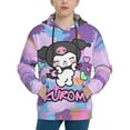thumbnail image 1 of Sanrio Kuromi Kids' Hoodie 3d Print Sweatshirt Soft Pullover Hooded With Big Pockets Fans Gifts For Boys Or Girls X-Large, 1 of 7
