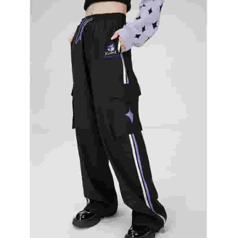 【BAON】Kinomi Banding Cotton Wide Cargo Pants Sanrio Kuromi Melody Cargo Pants Women Cinnamoroll Casual