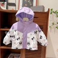 thumbnail image 1 of Sanrio Kuromi Melody Jacket Cartoon Sweet Hooded Jackets Children Winter Warm Casual Street Loose Waterproof Zipper Outerwear, 1 of 12
