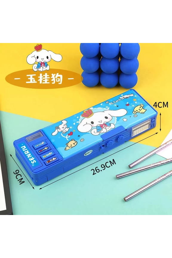 Sanrio Kuromi Melody Multi-functional Automatic Pen Case Combination Lock Pen Pouch Large Capacity Stationery Box Desktop Storag