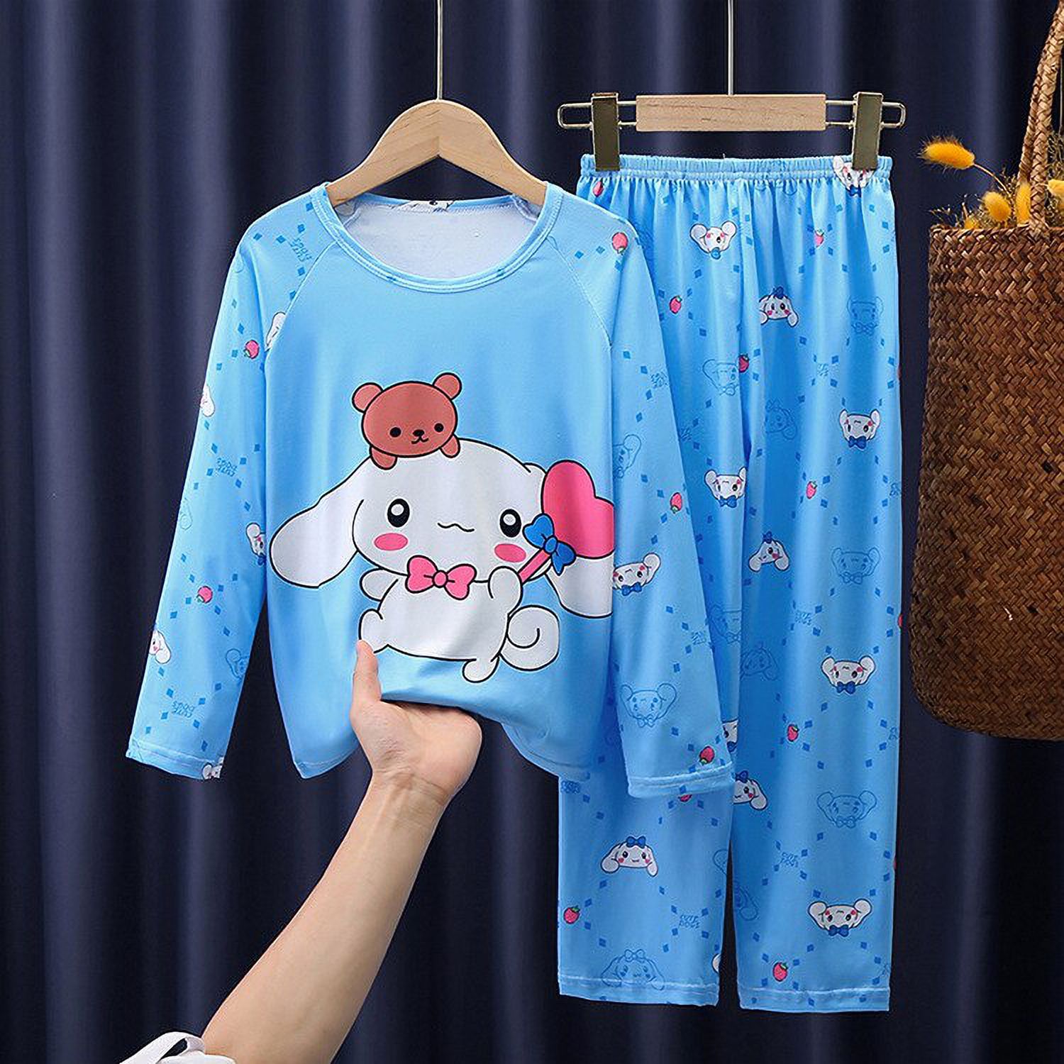Women's Cat Sweatshirt | Kawaii Anime Graphic With Denim Collar | Long Sleeve Preppy Pullover (Navy, Large) - View #4