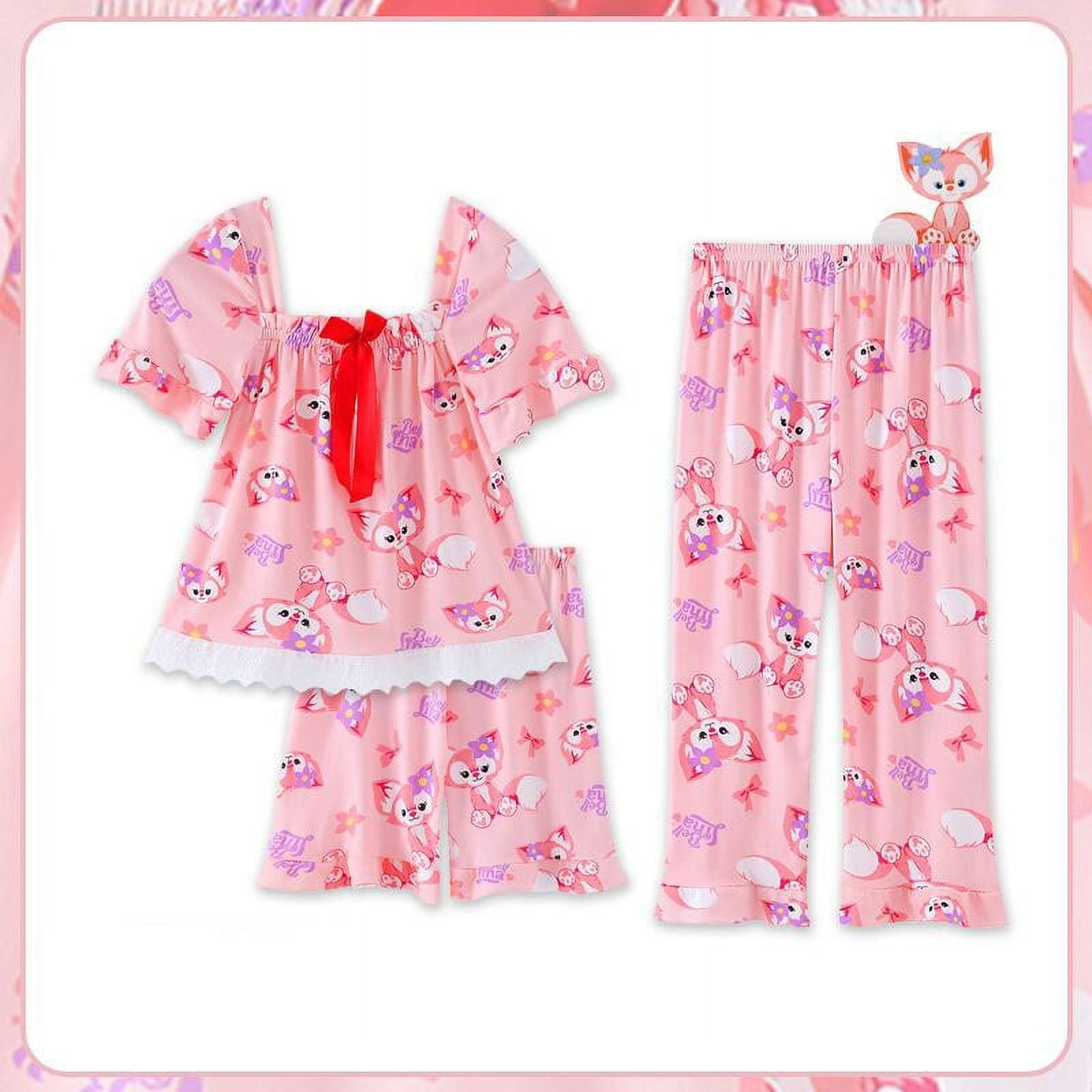 Sanrio Kuromi Pajamas Set Summer Girl Short Sleeve Pajamas Little Girl