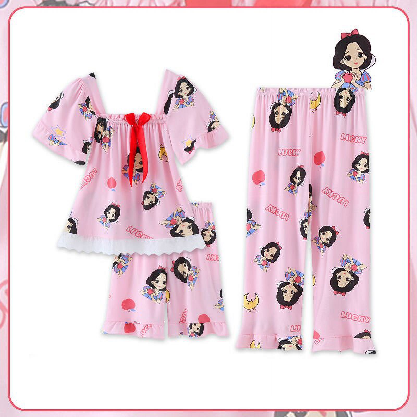 Sanrio Kuromi Pajamas Set Summer Girl Short Sleeve Pajamas Little Girl