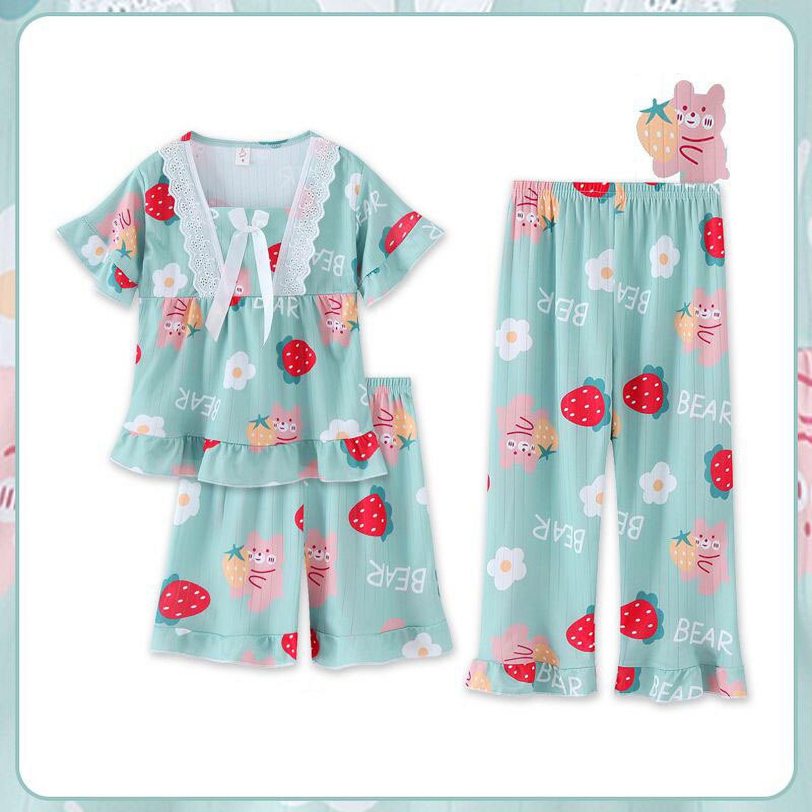 Sanrio Kuromi Pajamas Set Summer Girl Short Sleeve Pajamas Little Girl