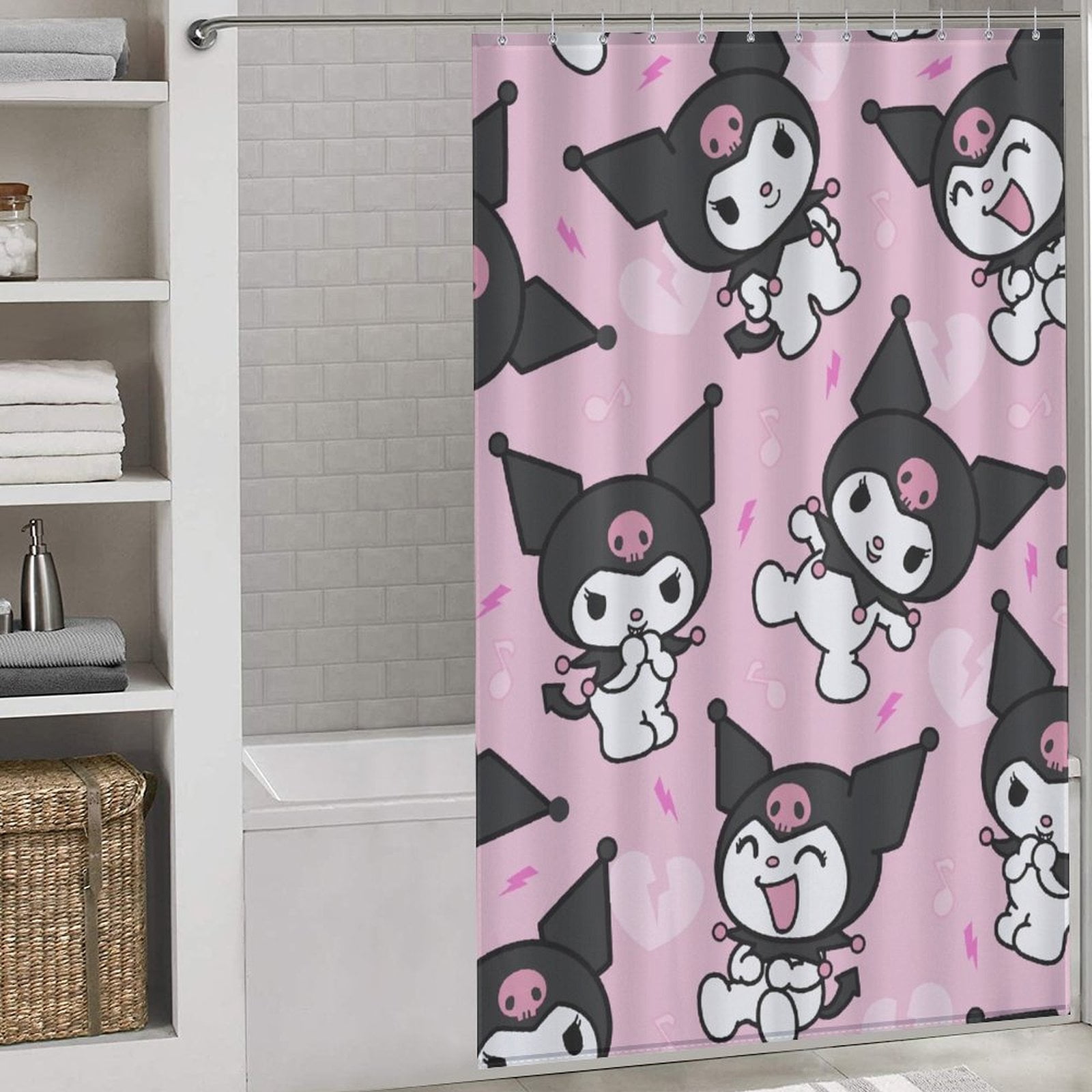 Sanrio Kuromi Sanrio Kuromi Pink Shower Curtains for Bathroom,Shower