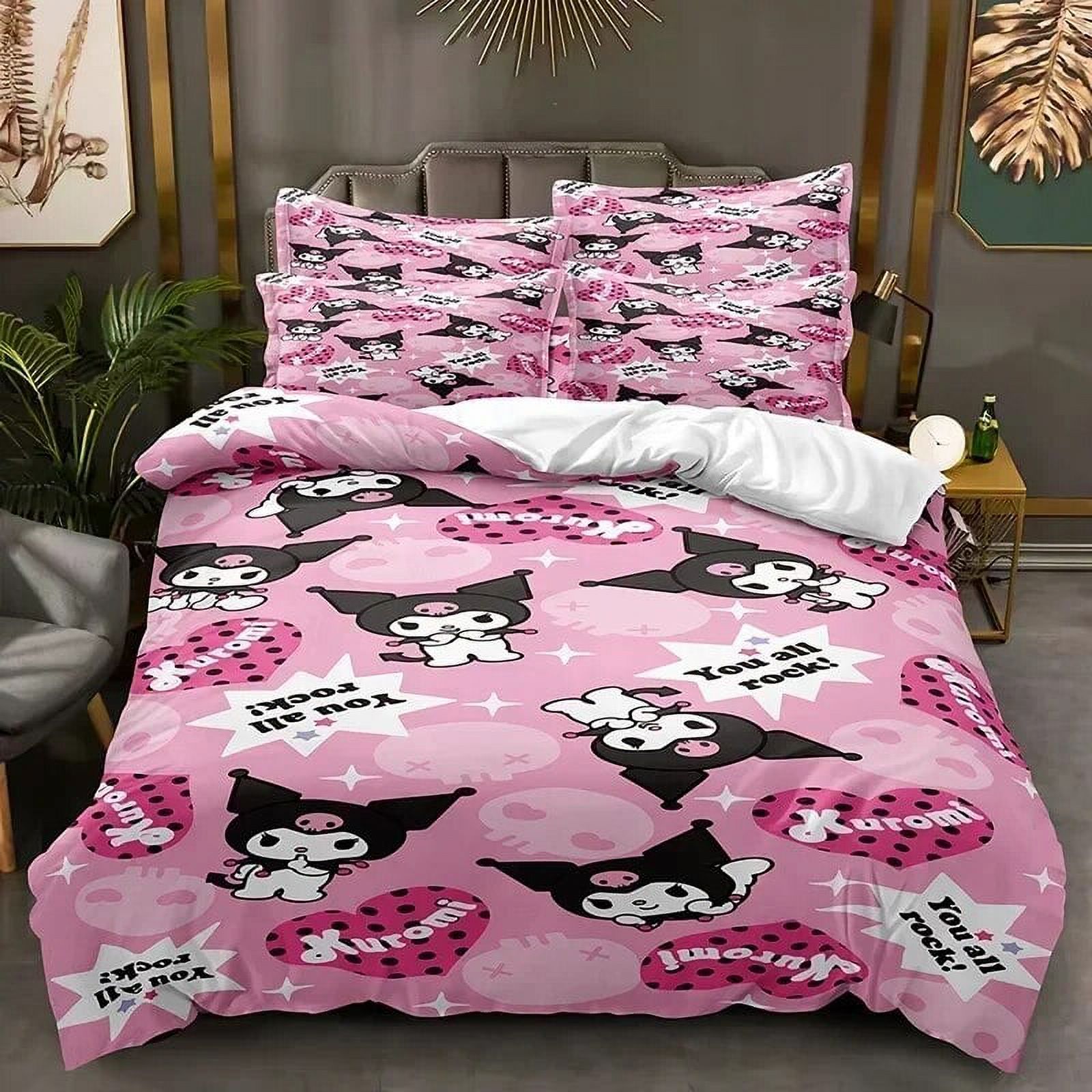 Sanrio Kuromi Series Duvet Cover Sanding Kit Digital Printing Cartoon Anime Cute Bed Home Two