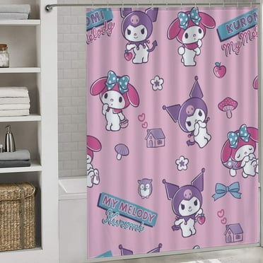 Sanrio Kuromi Shower Curtain for Bathroom with 12 Hooks,Bath Curtain,Waterproof Shower Curtain,Quick-Drying,72x66 Inches