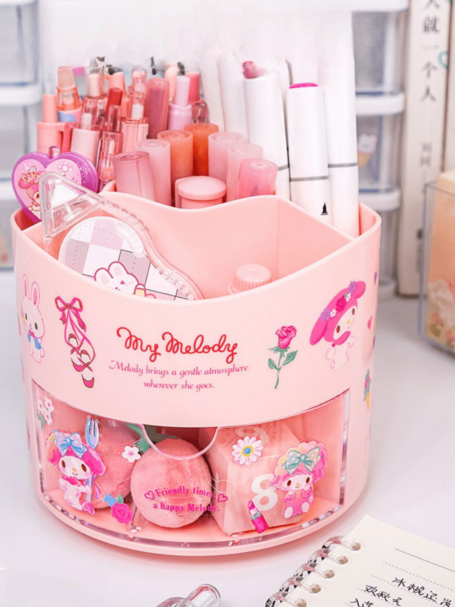 Sanrio Kuromi Storage Box My Melody Rotating Pen Holder Drawer
