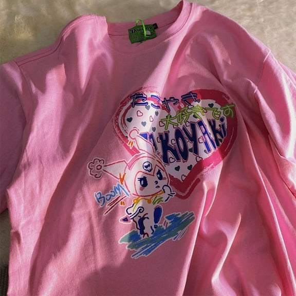 Sanrio Kuromi Summer 2023 Women T-shirt Anime Vintage Clothes Harajuku Japanese Streetwear Top Cute Kawaii Aesthetic Clothes Y2k