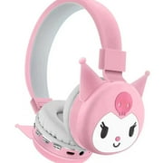 Sanrio Kuromi Wireless Bluetooth Headsets Cartoon with Mic Foldable Lightweight Earphone for Phones Laptop