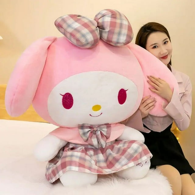 Sanrio Large Cherry Velvet My Melody Kuromi Plush Toy Exchange Doll