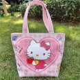 thumbnail image 1 of Sanrio Lunch Bag Cartoon Leather Waterproof Widening Hand Carry Storage Bag Outgoing Tote Bag Love Kurumi Lunch Box Bag, 1 of 20