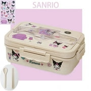 Sanrio Lunch Box My Melody Kuromi Cinnamoroll Eco-friendly Bento Box Cutlery Food Storage Container for Working Students