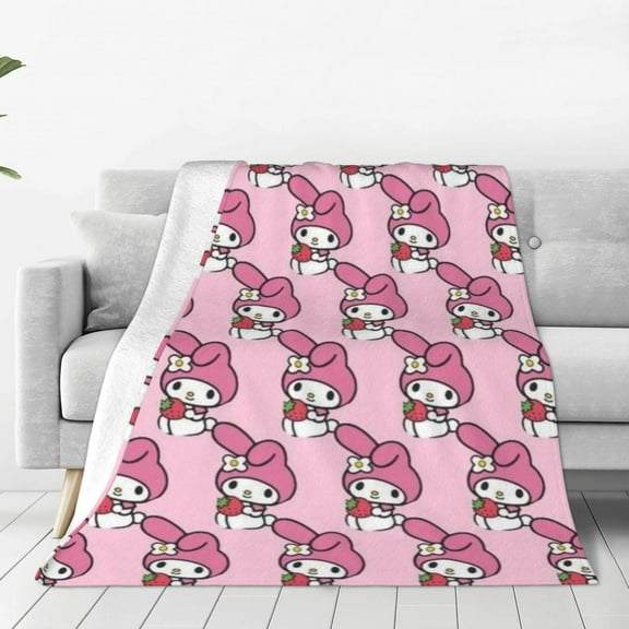 Sanrio My Melody Throw Blanket Couch Bed Sofa Soft Lightweight Warm Cozy Flannel Fleece Bed Blanket For Kids Adults Gift Multiple Sizes Available 40"X30"