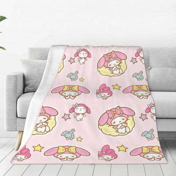 Sanrio My Melody Throw Blanket Couch Bed Sofa Soft Lightweight Warm Cozy Flannel Fleece Bed Blanket For Kids Adults Gift Multiple Sizes Available 40"X30"